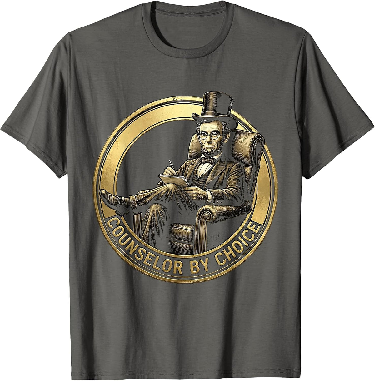 Counselor By Choice Proud Counseling Design T-Shirt - Asphalt Grey