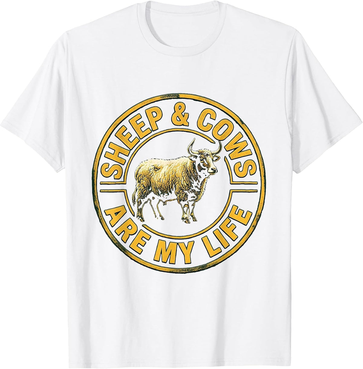 Men's Sheep & Cows Are My Life Funny Farm Animal Farmer Humor T-Shirt - White
