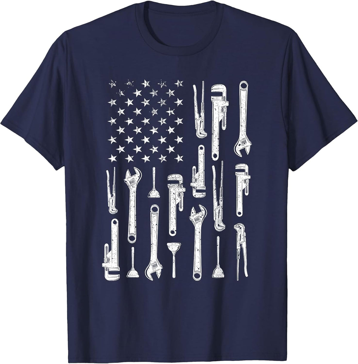 Plumbing Graphic Design Plumber Dad T-Shirt - Navy Blue