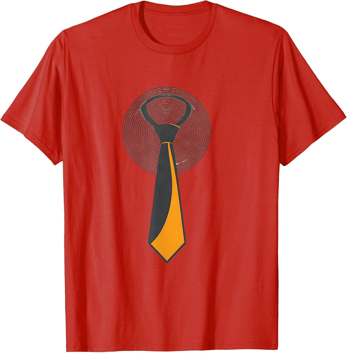Men's Tornado Funnel Necktie Conceptual Storm Chaser Humor T-Shirt - Red