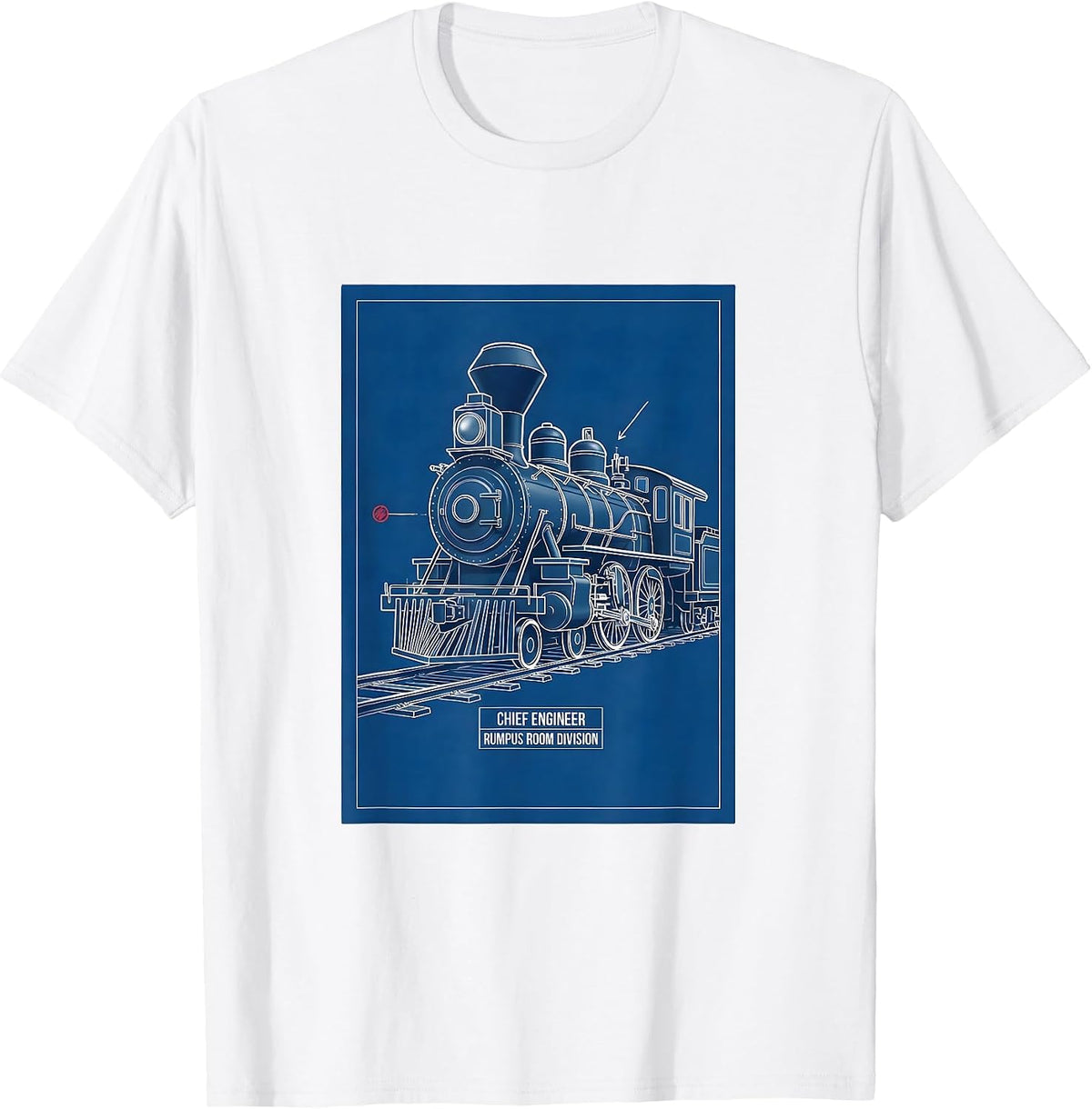 Men's Chief Engineer Rumpus Room Division Vintage Steam Train T-Shirt - White