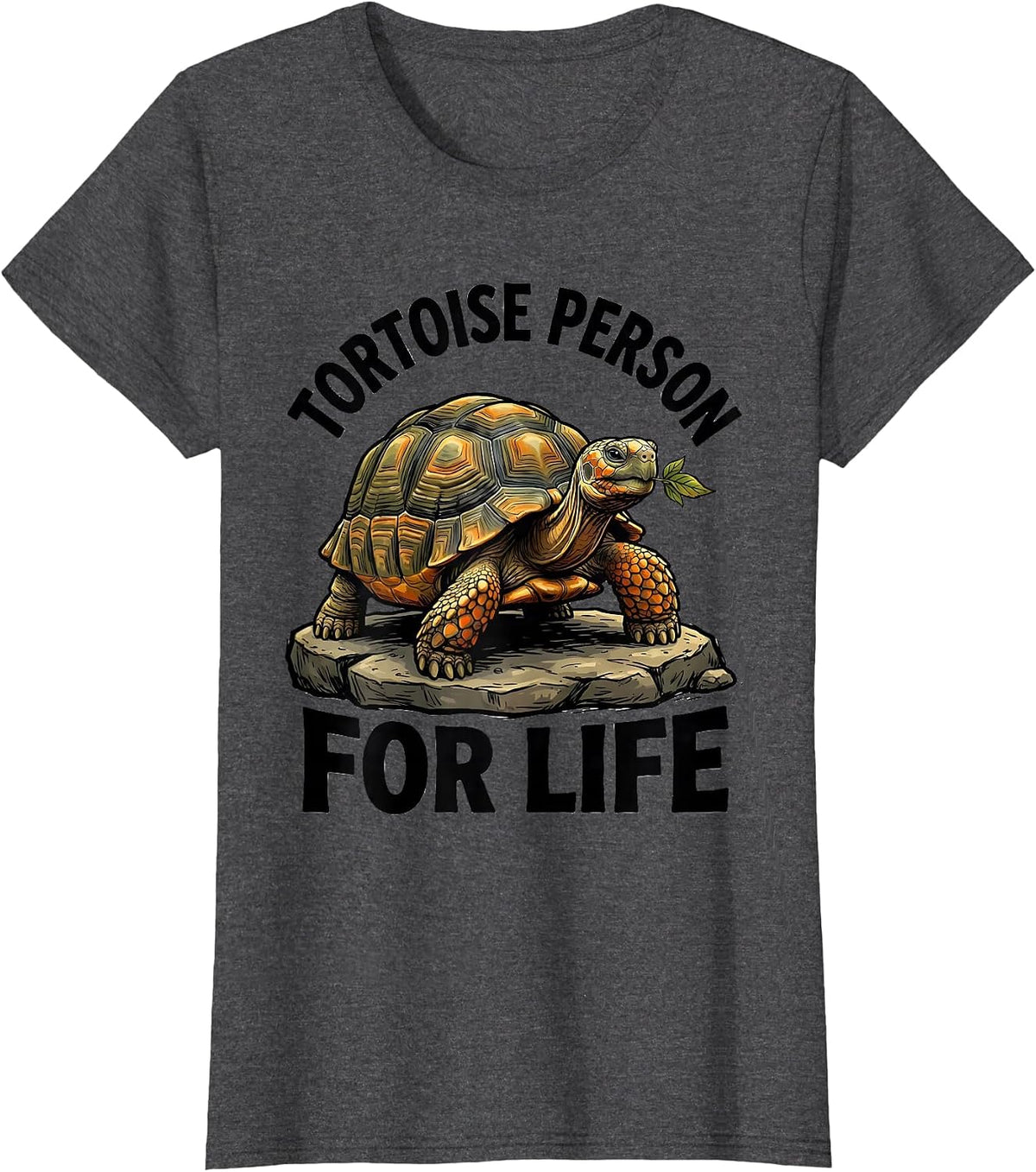 Women's Tortoise Person For Life Funny Tortoise Lover Animal Humor T-Shirt - Dark Heather Grey