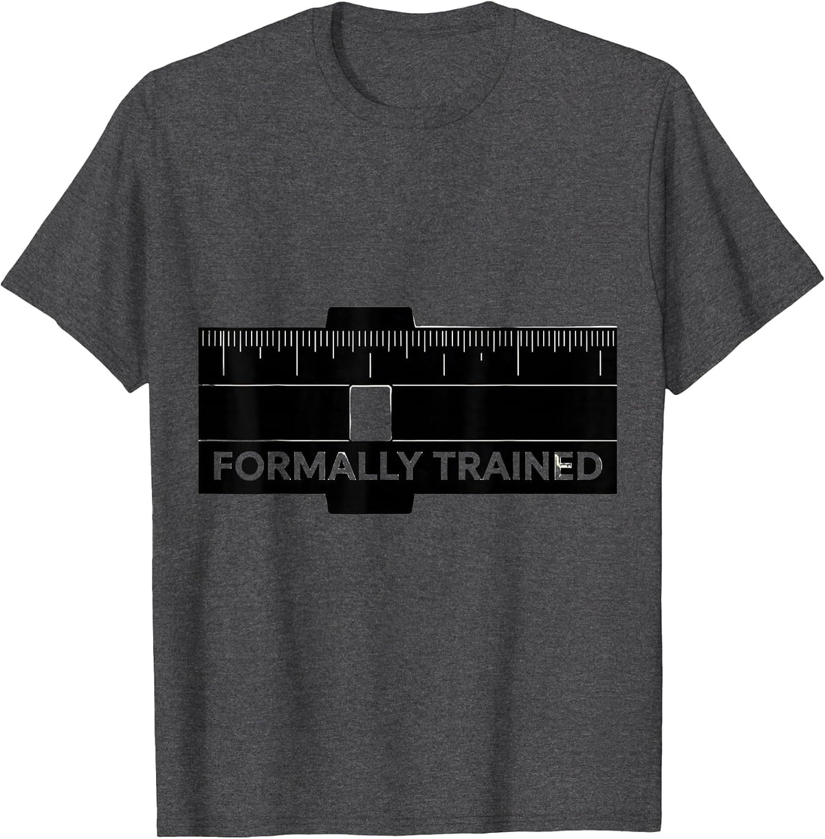 Men's Formally Trained Silhouette Retro Math Engineer Nerd Humor T-Shirt - Dark Heather Grey