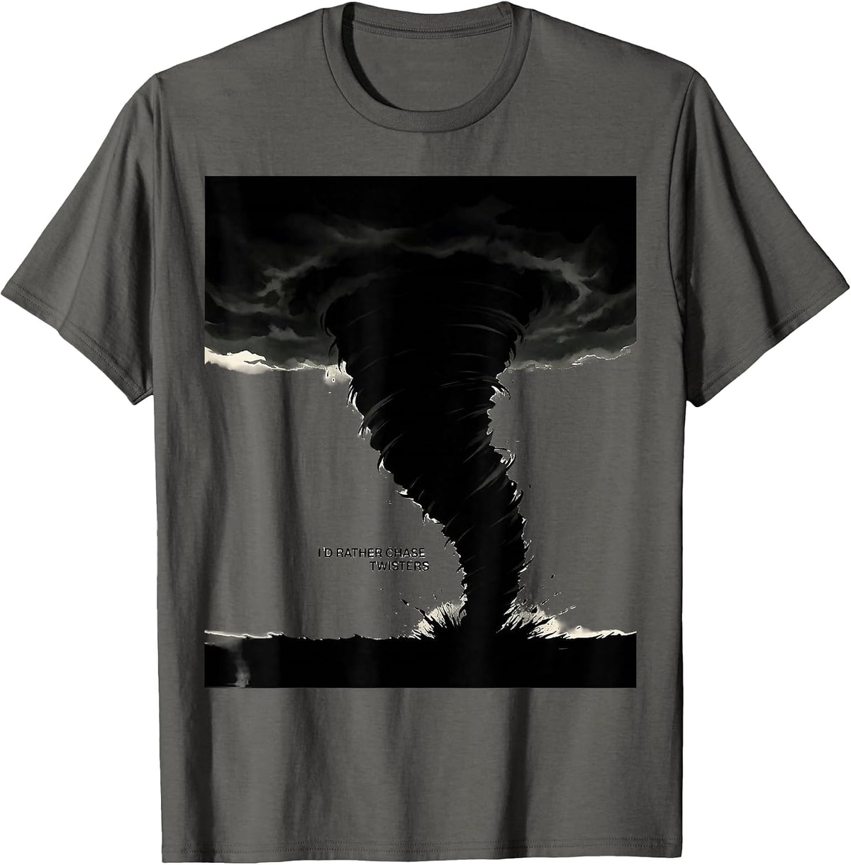 Men's I’d Rather Chase Twisters Storm Chaser Meteorology T-Shirt - Asphalt Grey