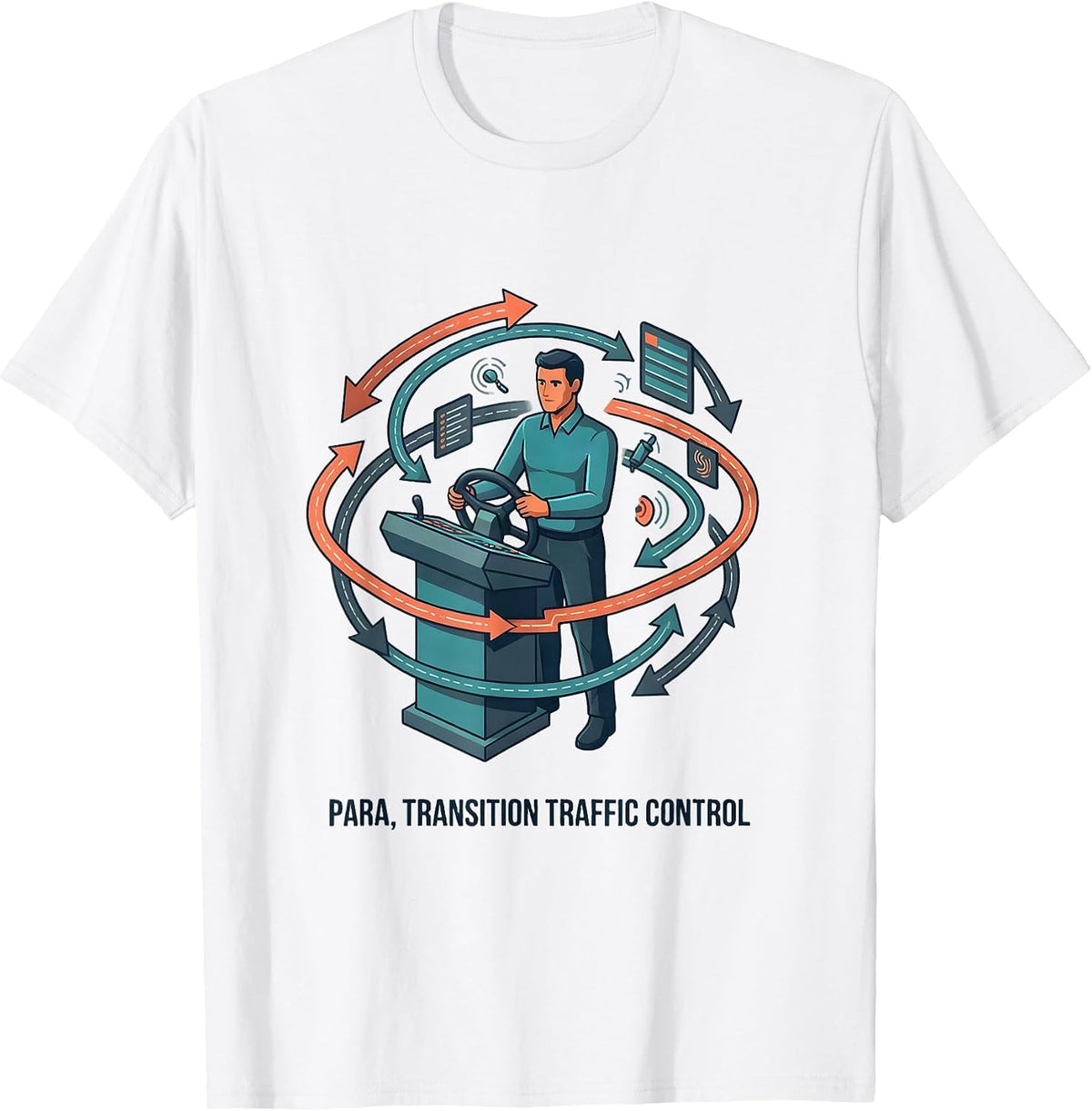 Men's Para Transition Traffic Control Funny Paraprofessional T-Shirt - White