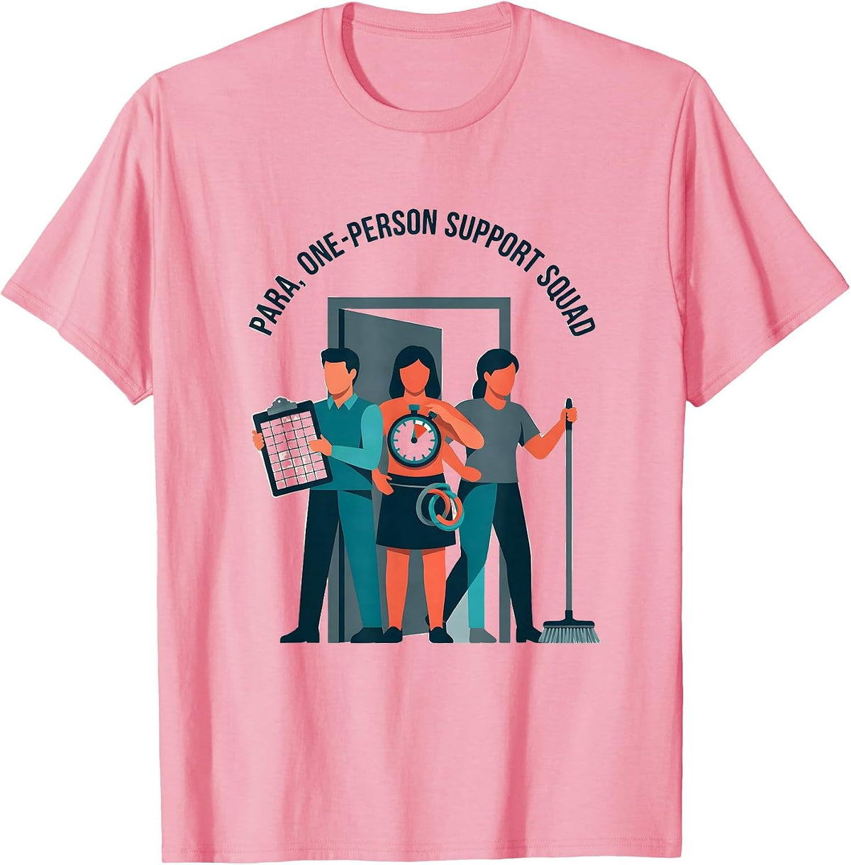 Men's Para One-Person Support Squad Funny Paraprofessional Gift T-Shirt - Pink