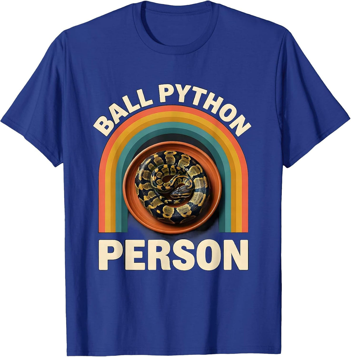 Ball Python Person Midcentury Modern Snake Enthusiast Pride T-Shirt - Royal Blue