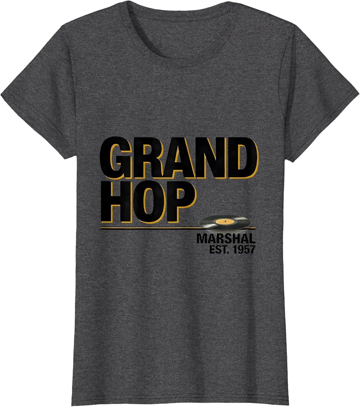 Women's Grand Hop Marshal Est 1957 Retro 50s Sock Hop Rockabilly T-Shirt - Dark Heather Grey