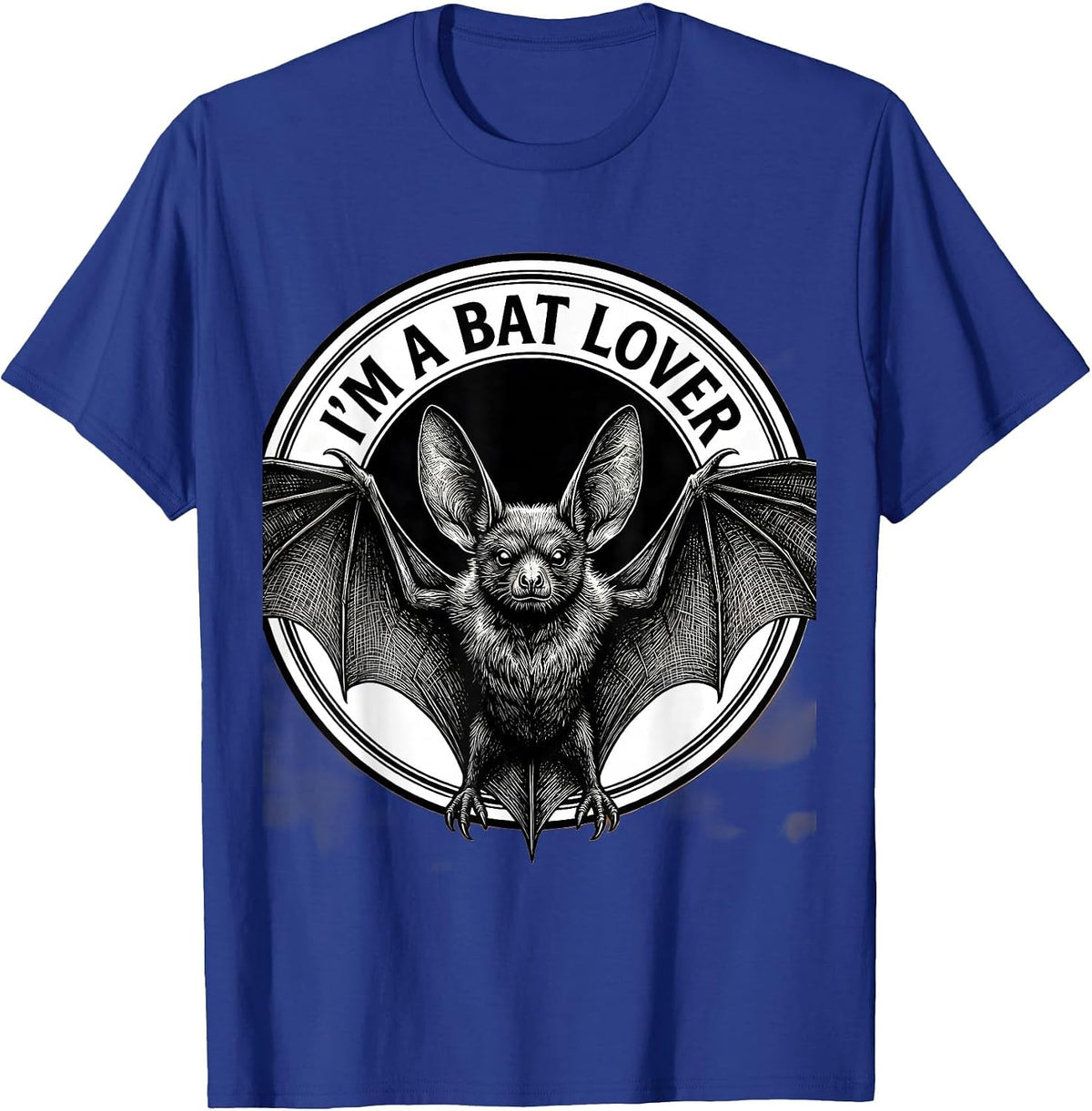 Men's I'm A Bat Lover Line Art Bat Enthusiast Wildlife T-Shirt - Royal Blue