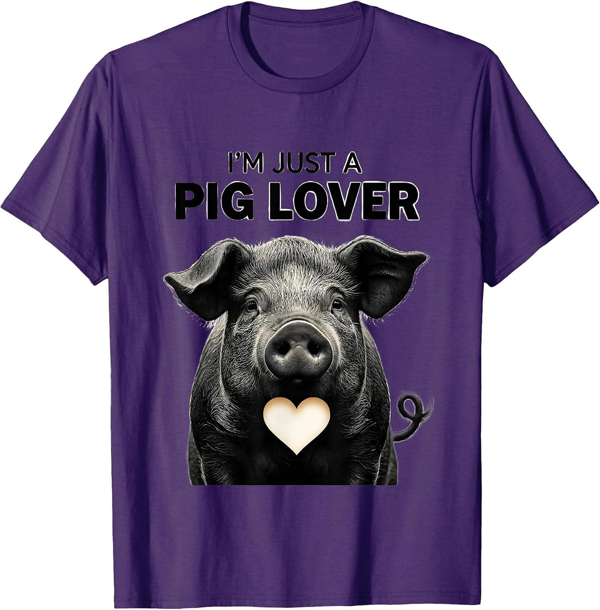 I’m Just A Pig Lover Funny Farm Animal Lover Gift T-Shirt - Purple