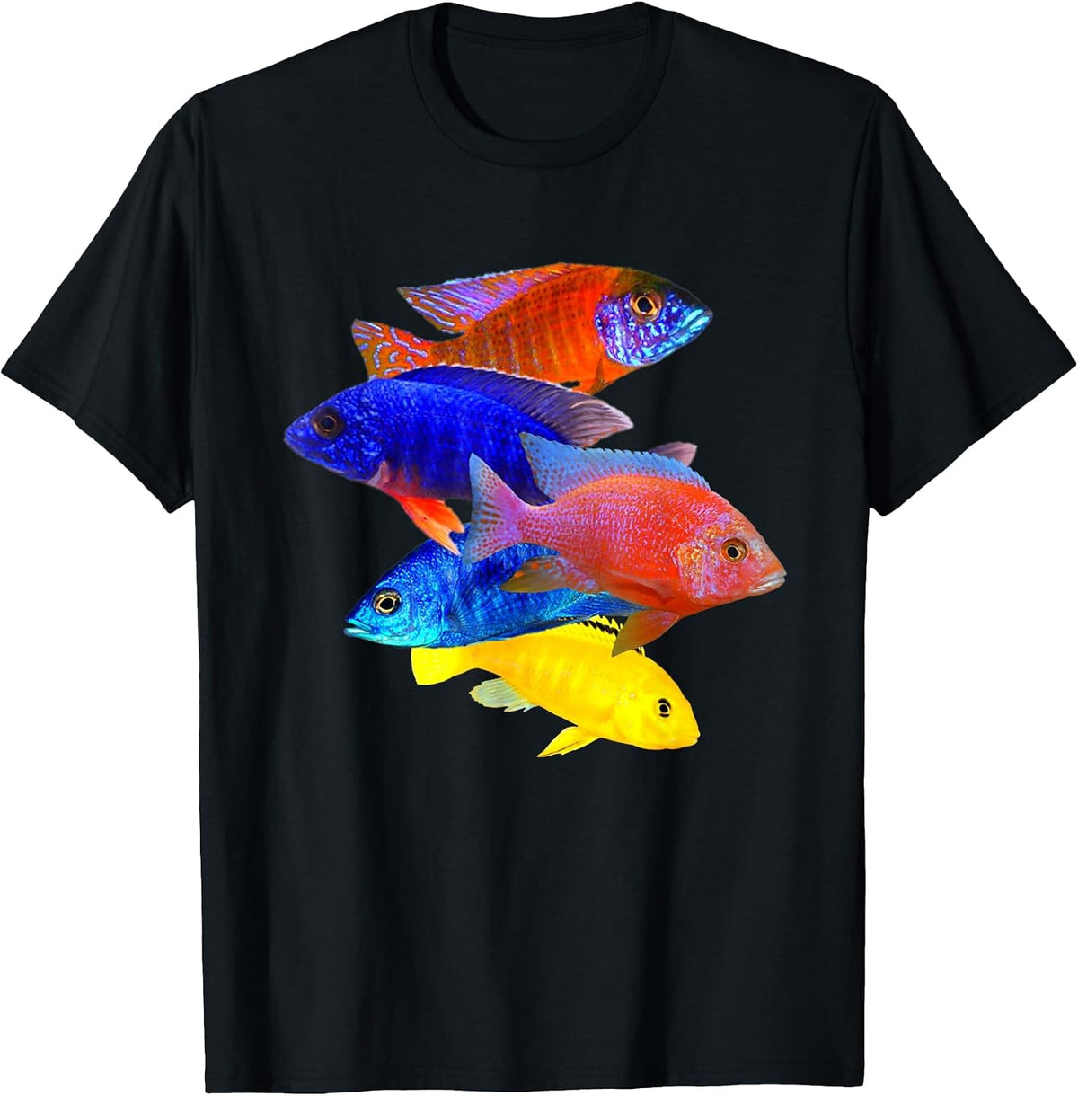 African Cichlids Peacock Cichlid Breeders Keepers Aquarium T-Shirt - Black