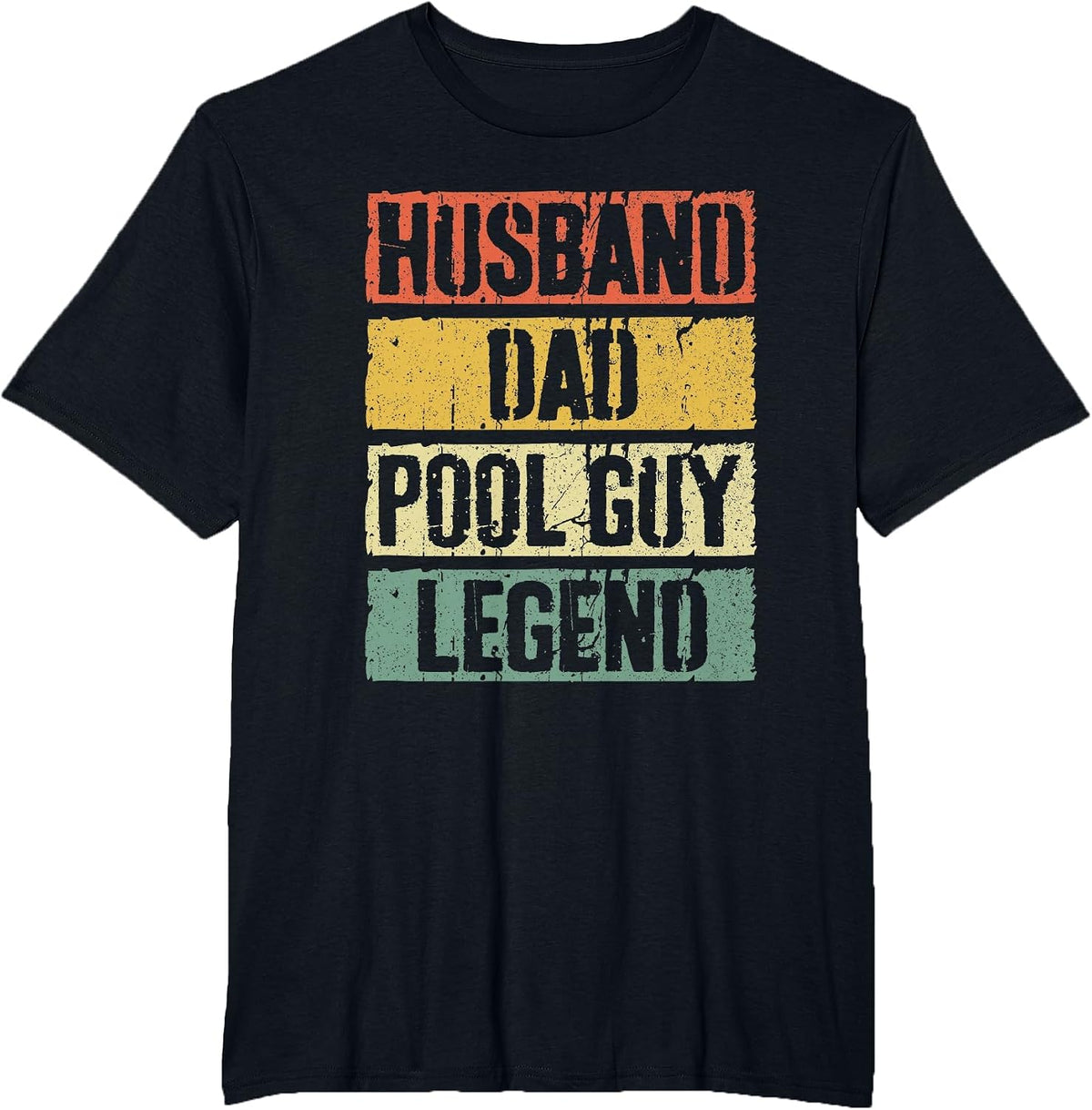 Husband Dad Pool Guy Legend Shirt Men Fathers Day T-Shirt - Black