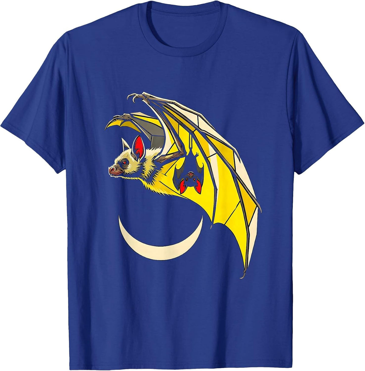 Bat Silhouette Stencil Graphic Wildlife Conservation T-Shirt - Royal Blue