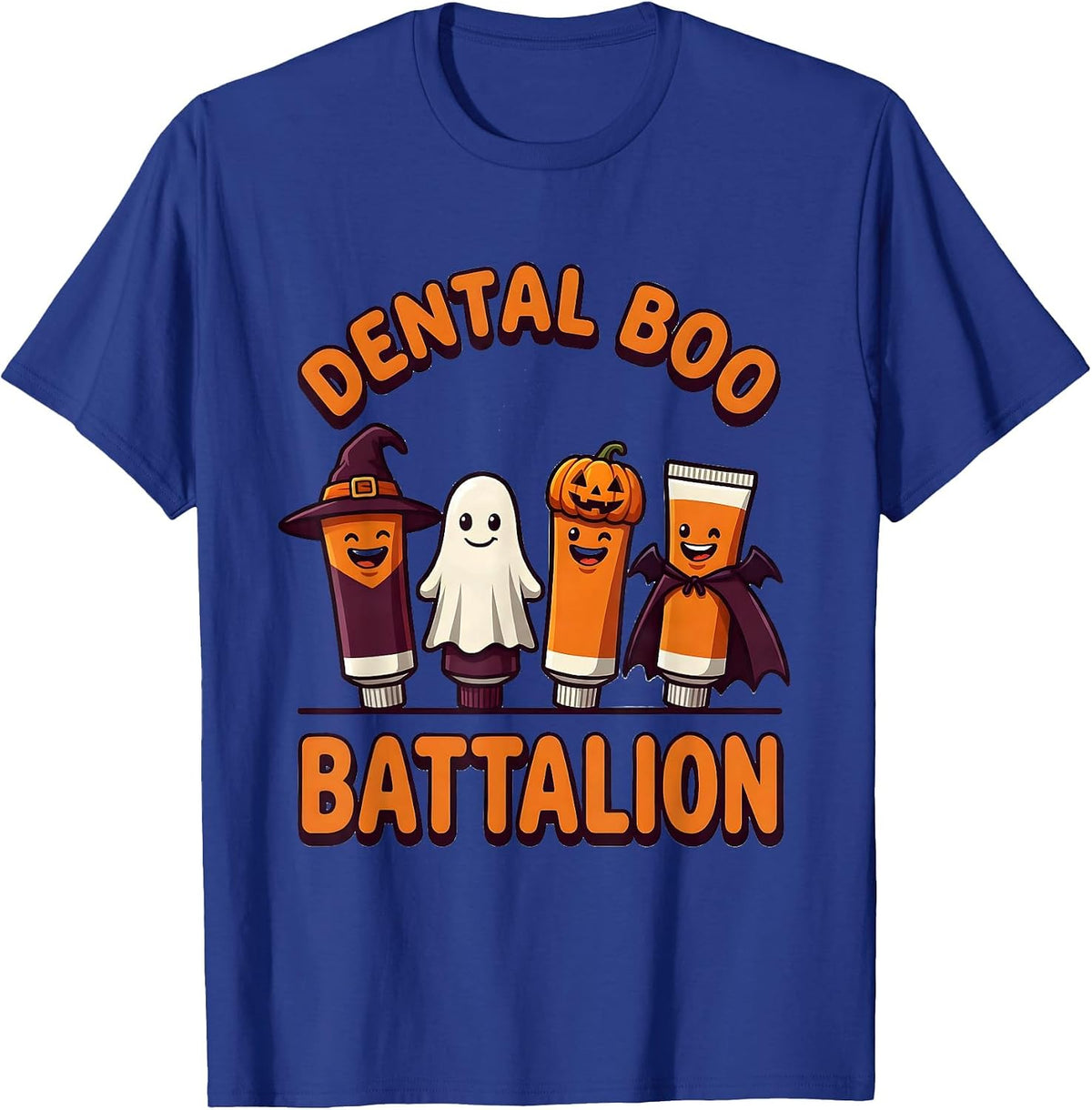Men's Dental Boo Battalion Funny Dentist Halloween Costume Humor T-Shirt - Royal Blue
