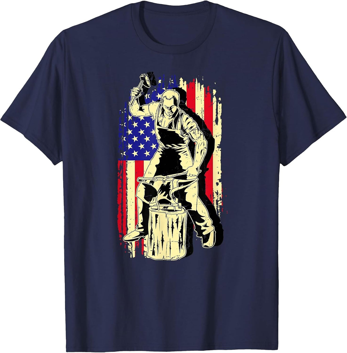 Blacksmith Craftsman - Locksmith Metal Builder T-Shirt - Navy Blue