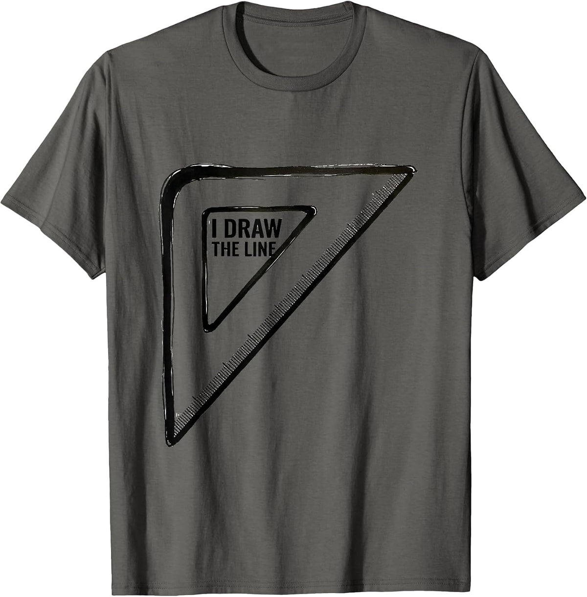 Men's I Draw The Line Funny Art Teacher Artist Humor T-Shirt - Asphalt Grey