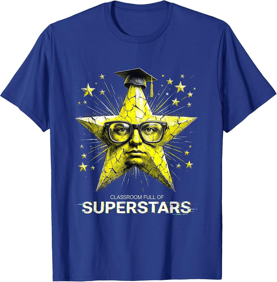 Classroom Full of Superstars 3rd Grade Teacher T-Shirt - Royal Blue