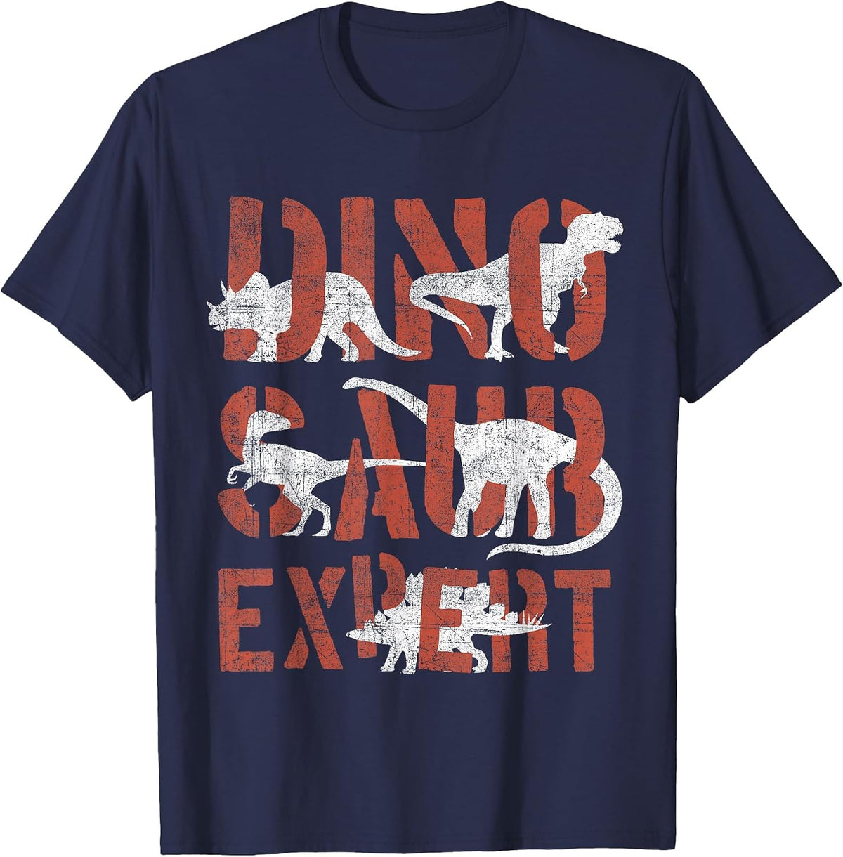 Dinosaur Expert Dinosaurs Boys Kids Toddlers Retro Graphic T-Shirt - Navy Blue