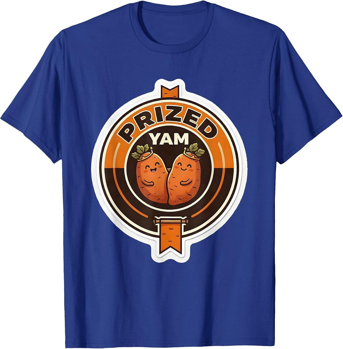 Men's Prized Yam Funny Thanksgiving Matching Couple Sweet Potato T-Shirt - Royal Blue