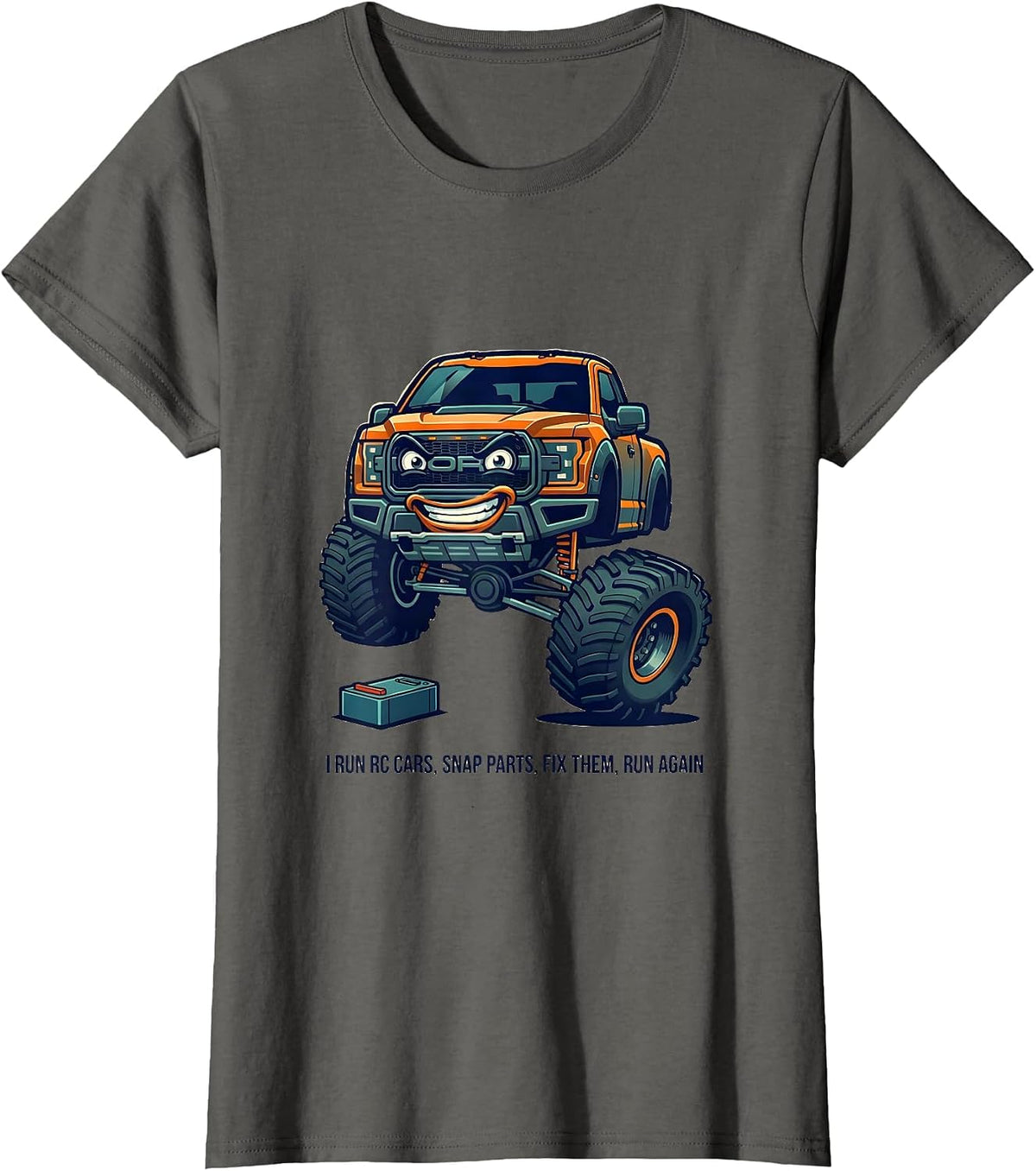 Women's I Run RC Cars Snap Parts Fix Them Run Again RC Racer T-Shirt - Asphalt Grey