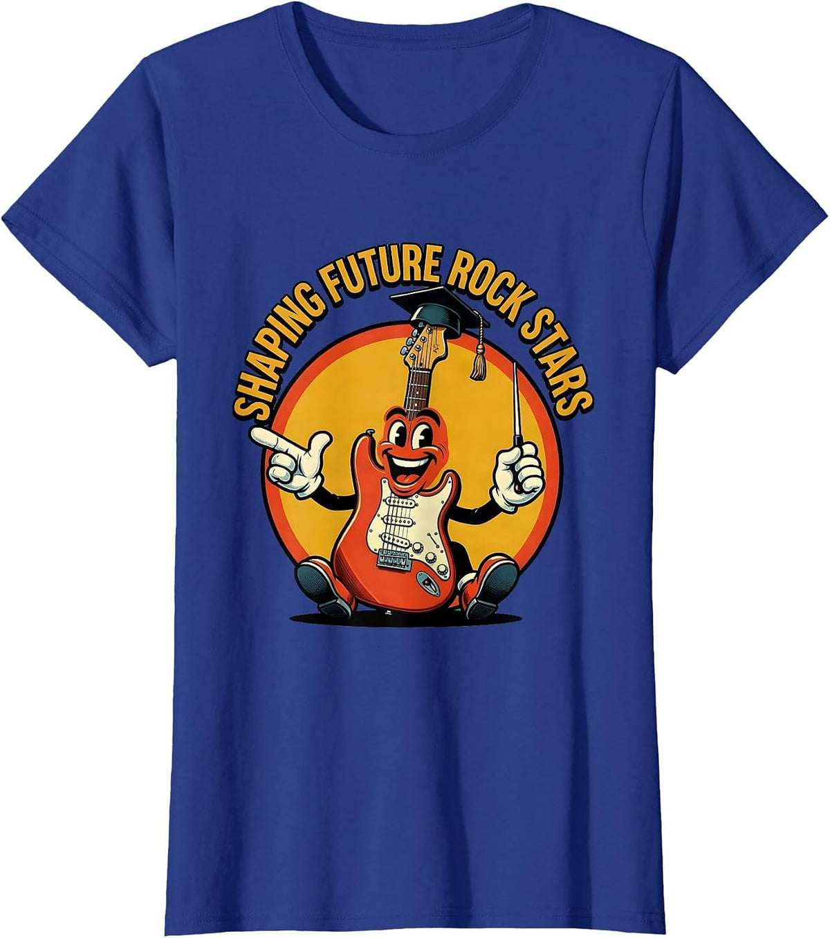 Women's Shaping Future Rock Stars Music Teacher Design T-Shirt - Royal Blue