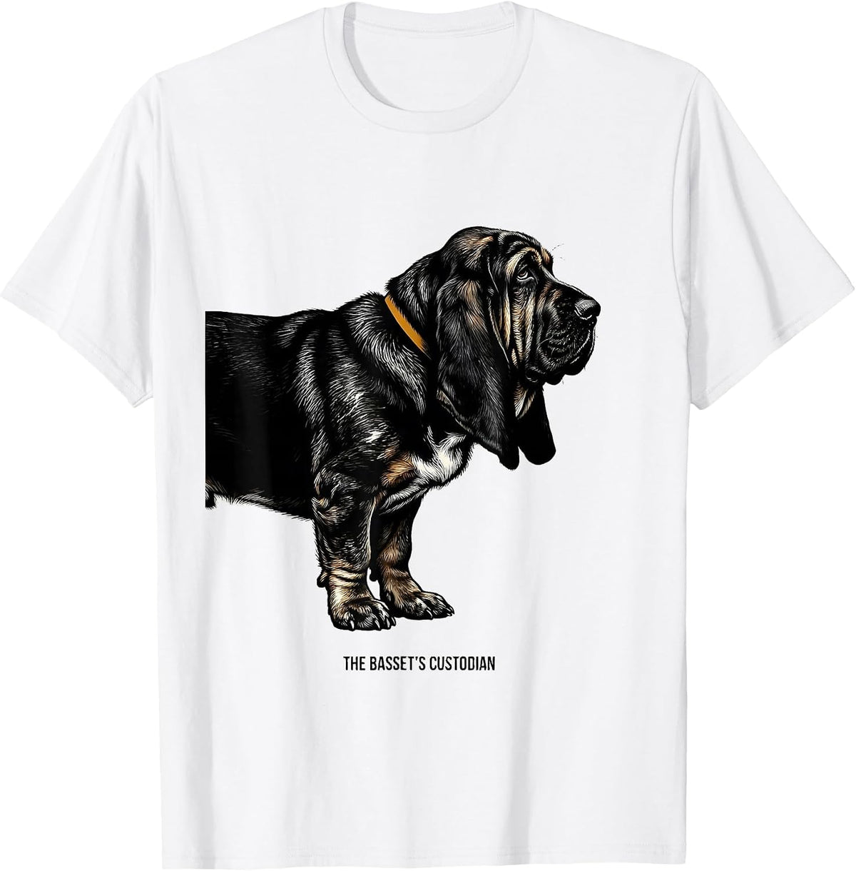 Men's The Basset's Custodian Funny Basset Hound Owner Dog Lover T-Shirt - White