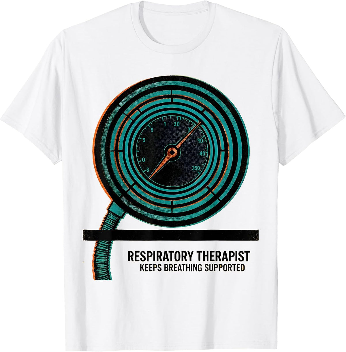 Men's Respiratory Therapist Keeps Breathing Supported RT T-Shirt - White