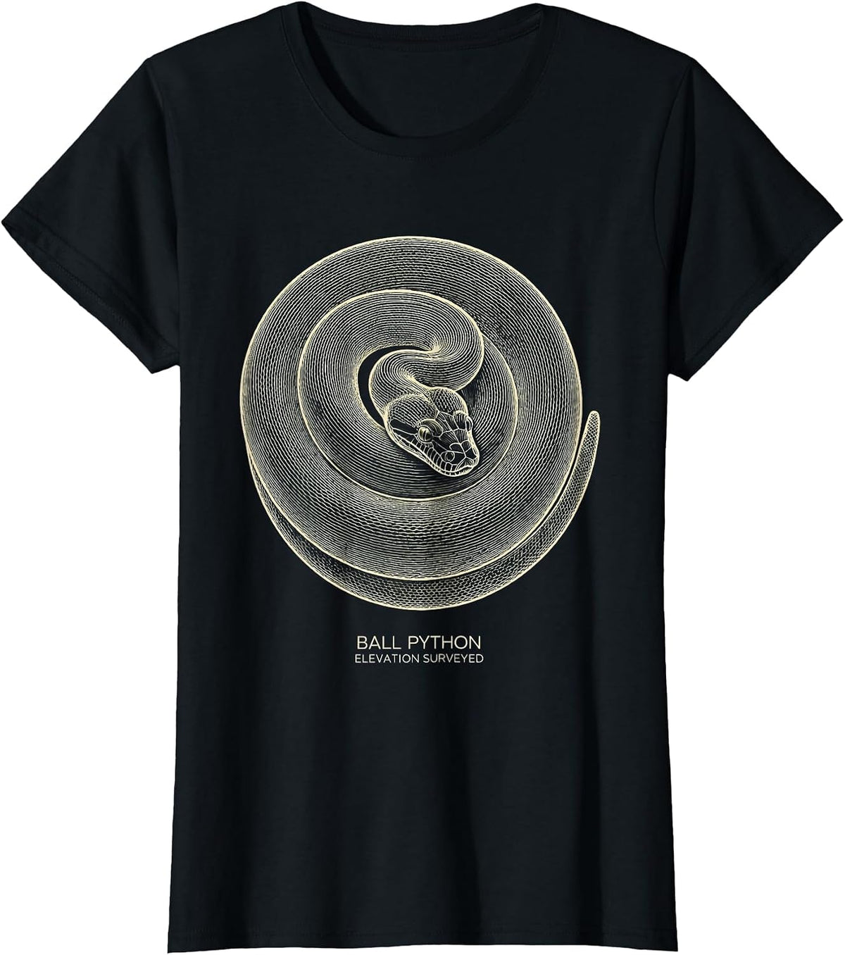 Ball Python Elevation Surveyed Funny Snake Lover Reptile T-Shirt - Black