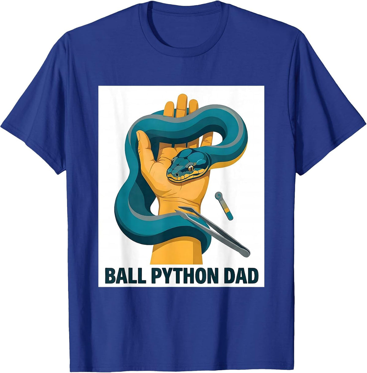 Ball Python Dad Funny Reptile Keeper Snake Lover Humor T-Shirt - Royal Blue