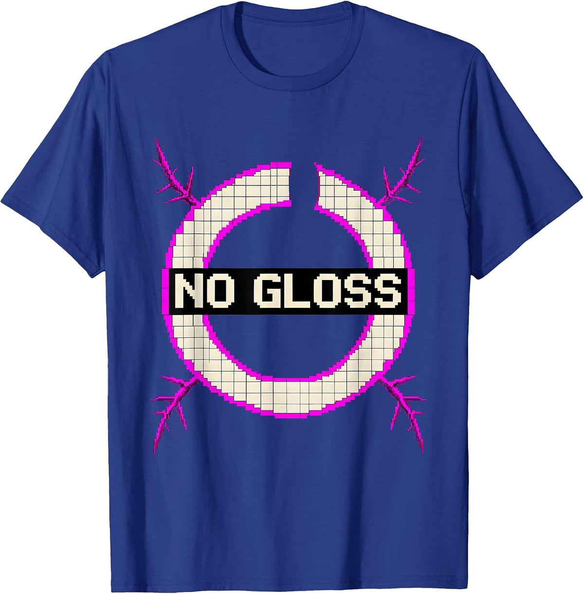 No Gloss Pixel Art Y2K Grunge Alt Goth Streetwear T-Shirt - Royal Blue