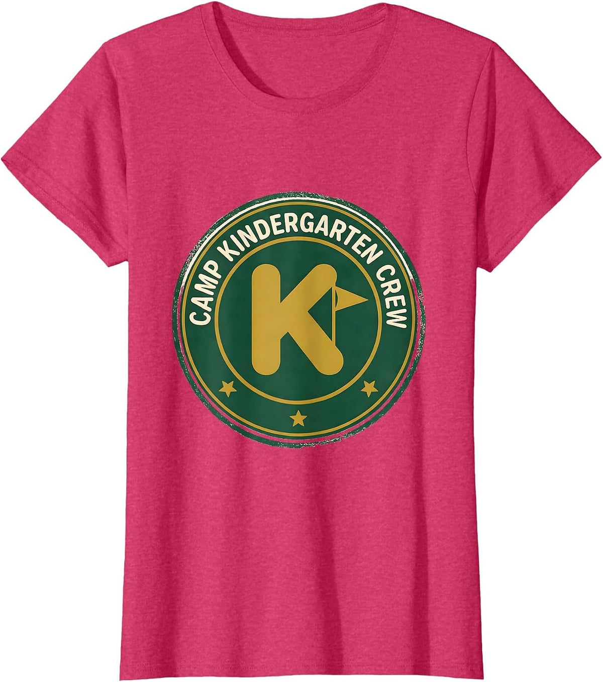 Women's Camp Kindergarten Crew Cute Kindergarten Teacher Back T-Shirt - Red Heather
