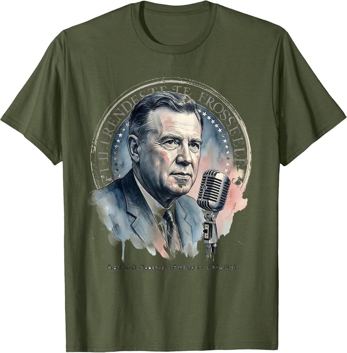 Men's Franklin D. Roosevelt · President · 1933–1945 Historical T-Shirt - Olive Green