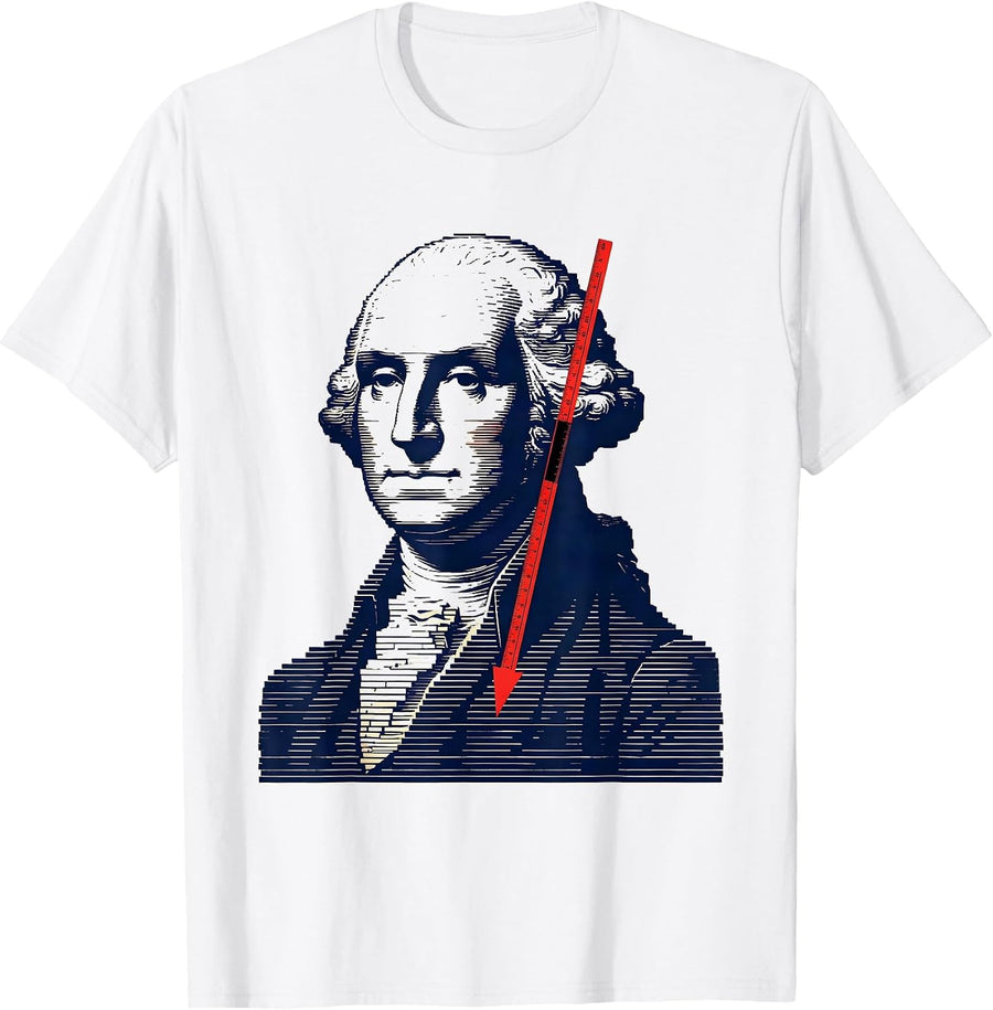 Men's George Washington Bust Patriotic Political Humor T-Shirt - White