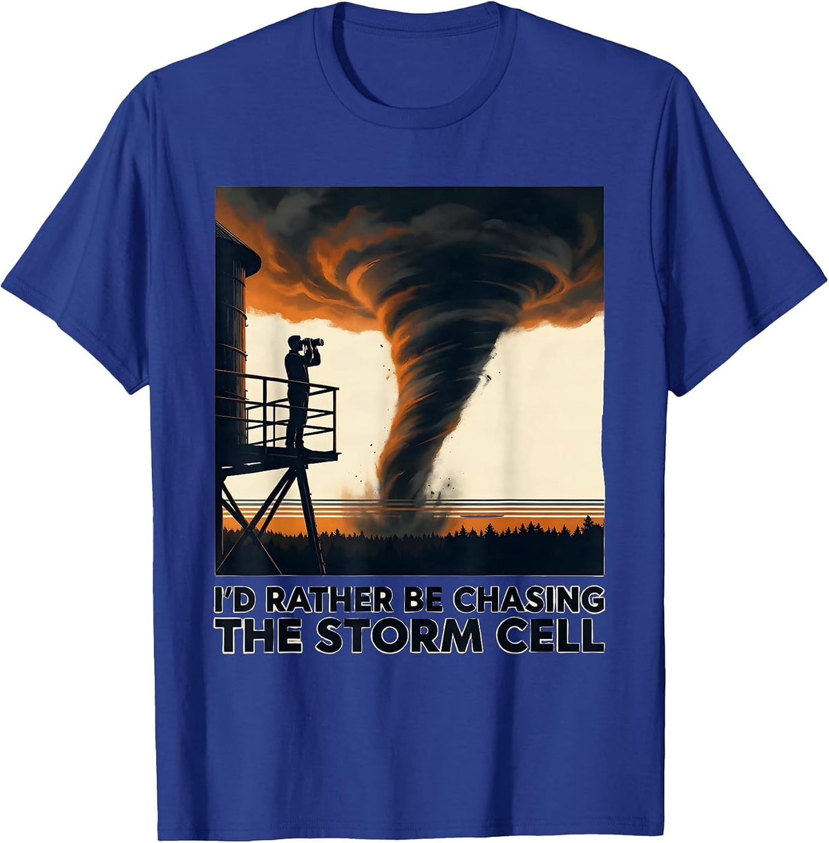 I'd Rather Be Chasing The Storm Cell Funny Meteorology T-Shirt - Royal Blue