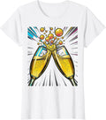 Women's Clinking Champagne Glasses Celebration Graphic T-Shirt - White