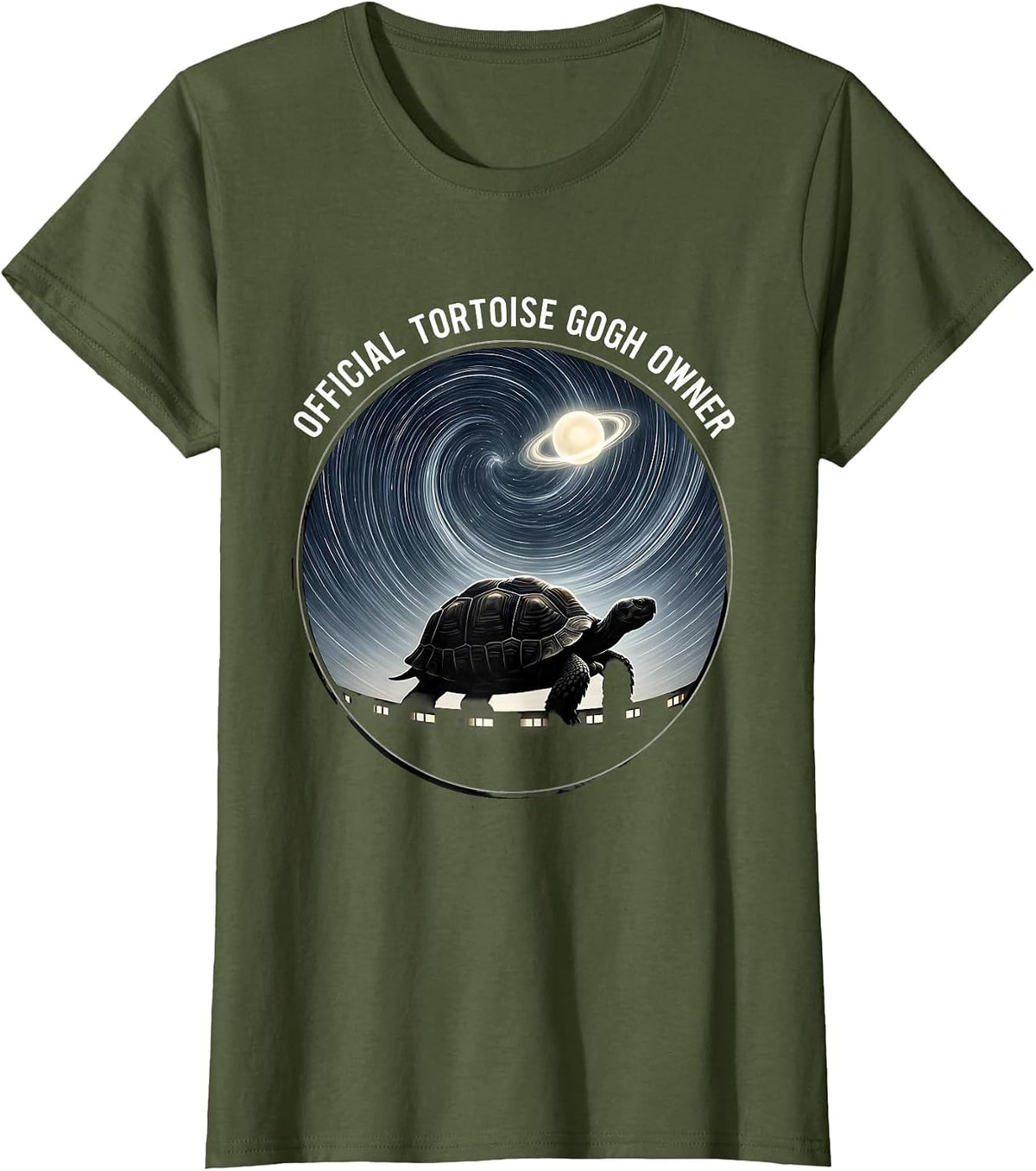 Women's Official Tortoise Gogh Owner Funny Animal Lover Pet Owner T-Shirt - Olive Green