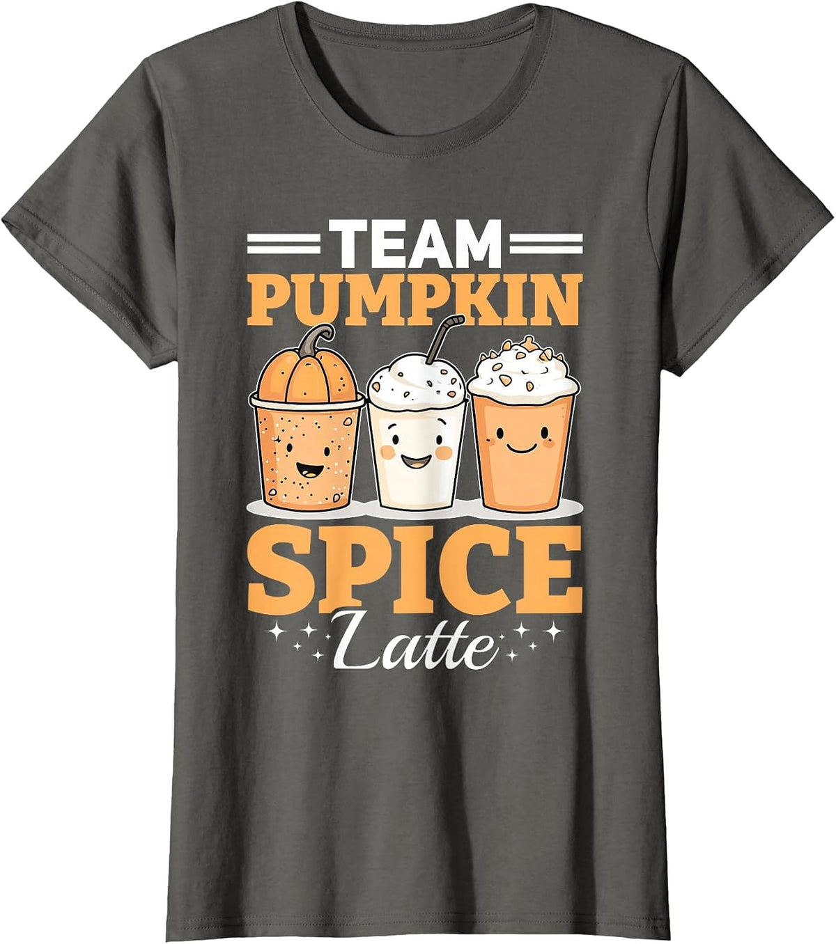 Pumpkin Spice Latte Fall Season Team Pumpkin Spice Latte T-Shirt - Asphalt Grey