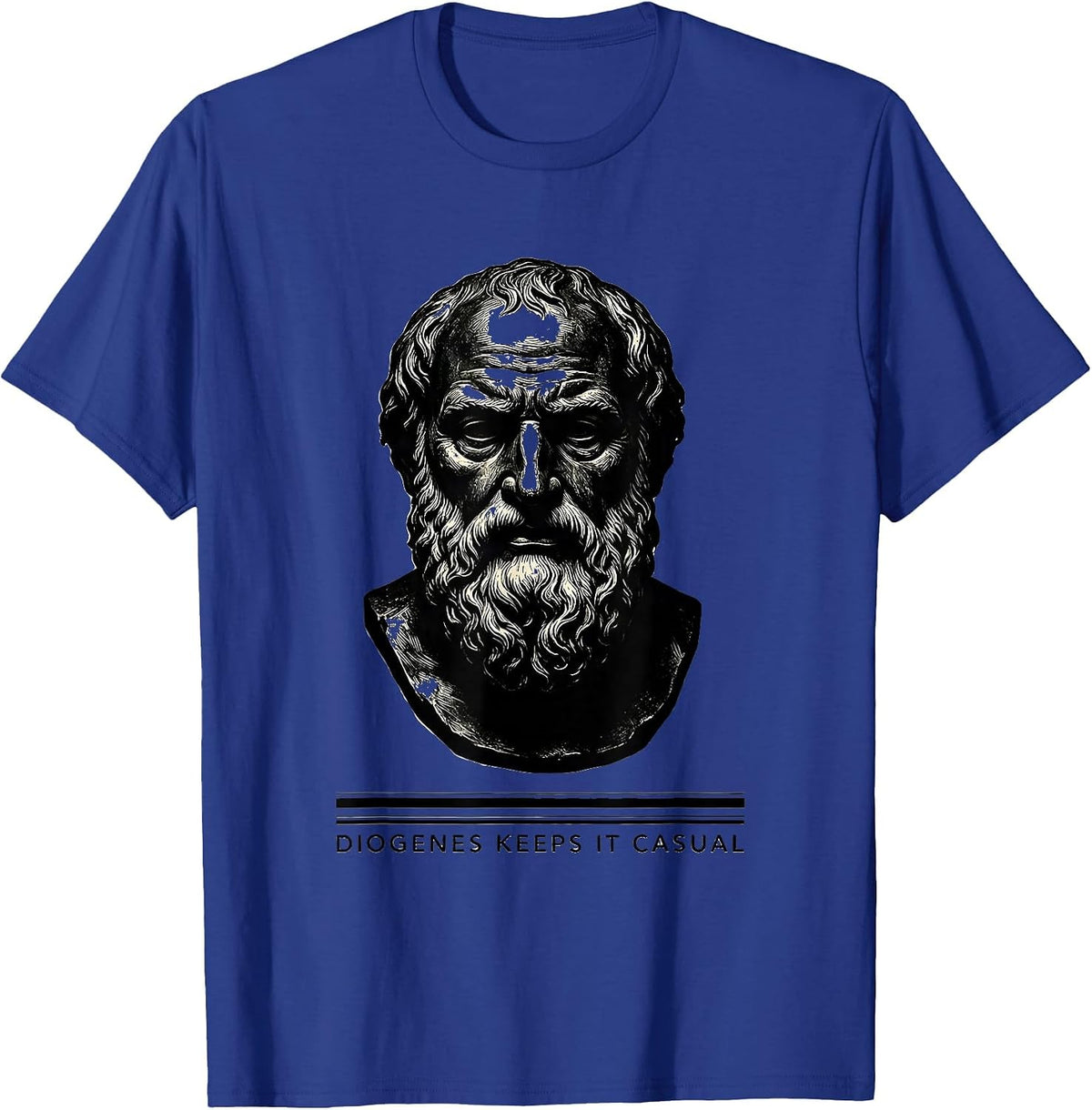 Men's Diogenes Keeps It Casual Funny Philosopher Pun Humor Gift T-Shirt - Royal Blue
