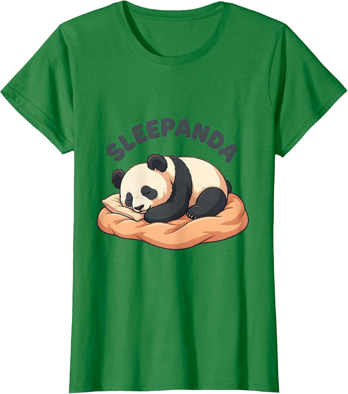 Women's Sleepanda Cute Kawaii Panda Lover Animal Sleepshirt Novelty T-Shirt - Kelly Green