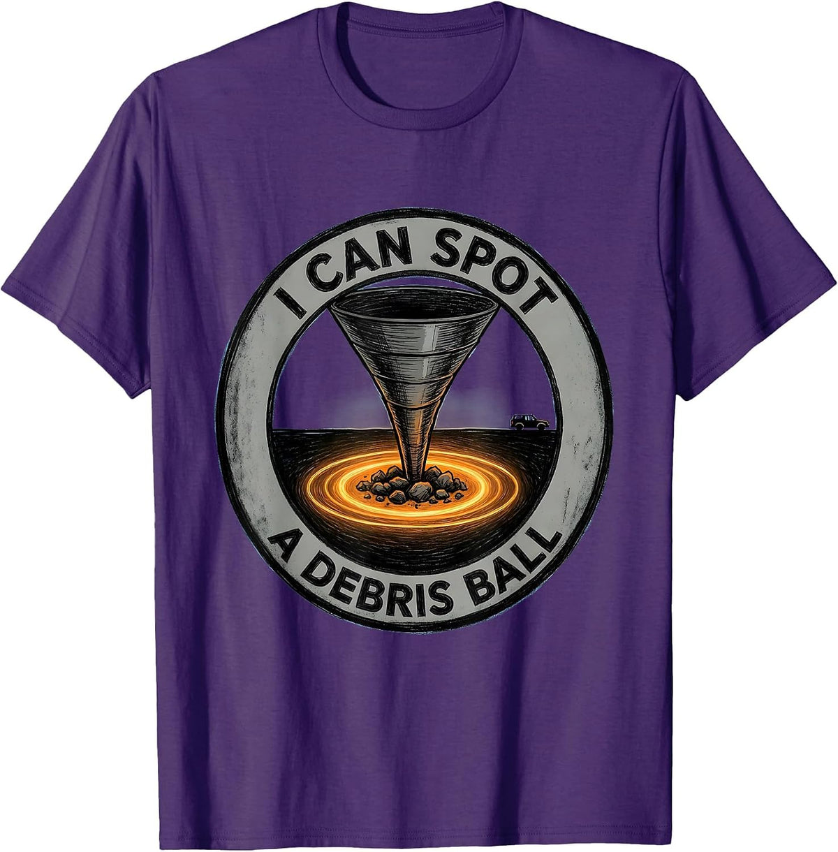 I Can Spot A Debris Ball Funny Tornado Storm Chaser T-Shirt - Purple