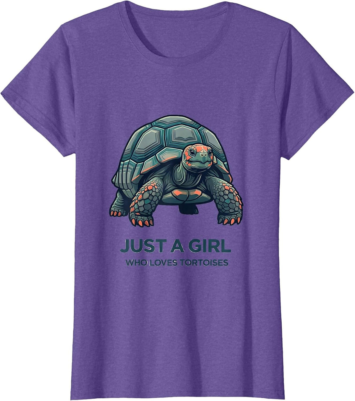 Women's Just A Girl Who Loves Tortoises Funny Reptile Lover Gift T-Shirt - Purple Heather