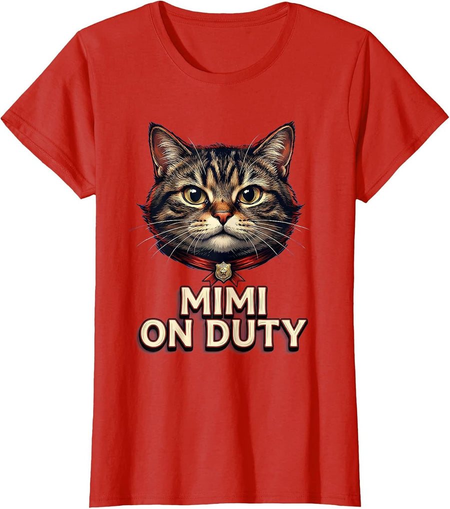 Women's Mimi On Duty Grandmother Pride Design T-Shirt - Red