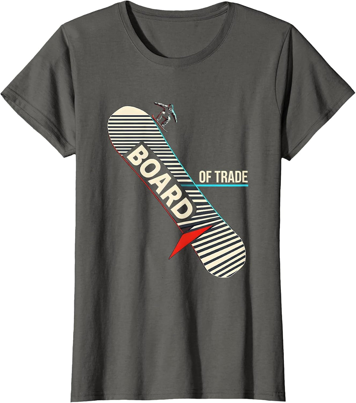 Women's Board Of Trade New Wave Snowboarder Winter Sports Pride T-Shirt - Asphalt Grey