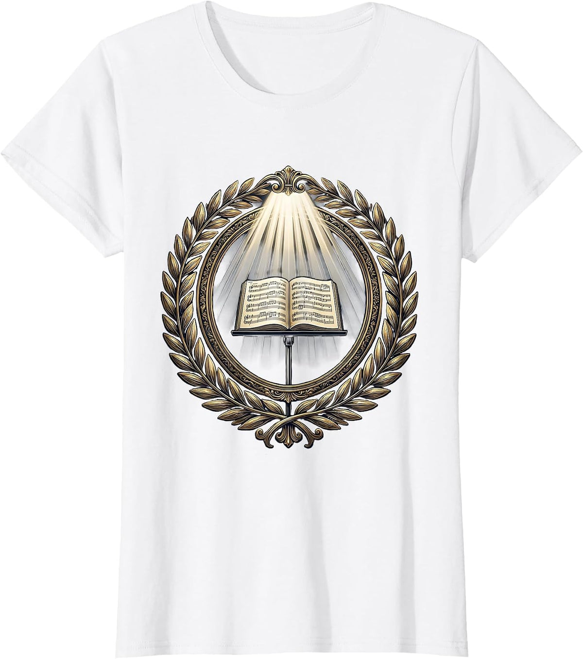 Music Stand Spotlight Music Teacher Graphic T-Shirt - White