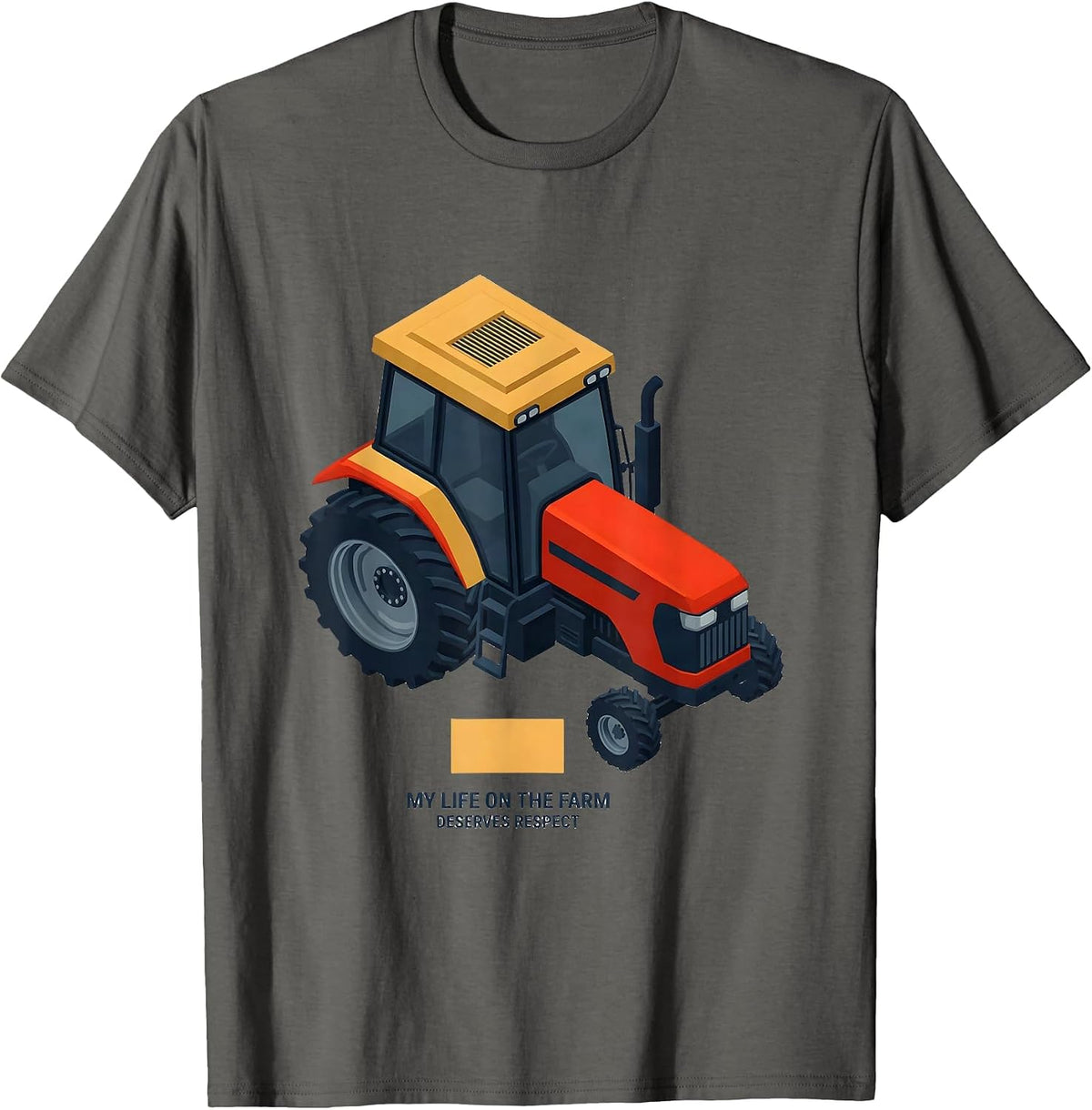Men's My Life On The Farm Deserves Respect Patriotic Farmer Rural T-Shirt - Asphalt Grey