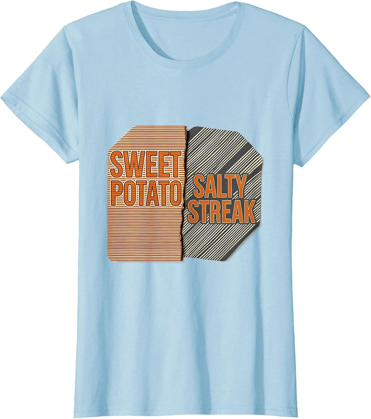 Women's Sweet Potato, Salty Streak Funny Couples Thanksgiving T-Shirt - Baby Blue