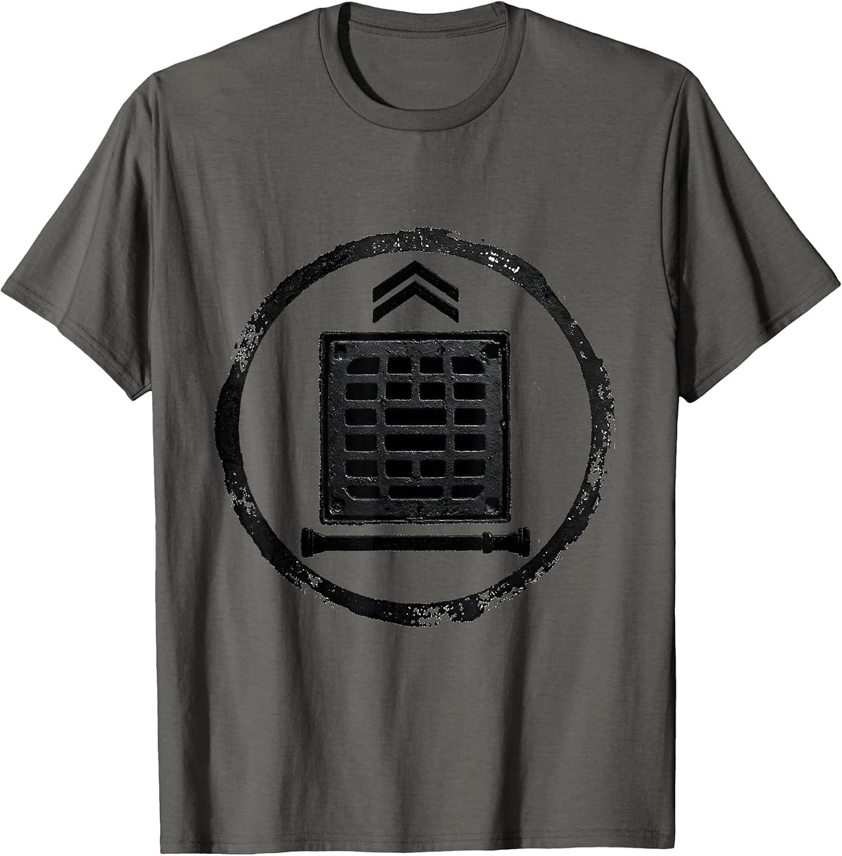 Sealed Plumber Badge Funny Pipefitter Occupational Humor T-Shirt - Asphalt Grey