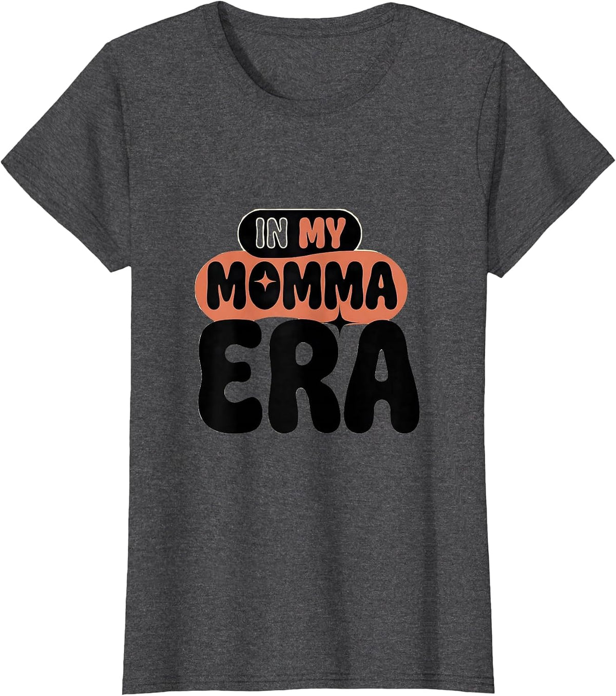 Women's In My Momma Era Retro Groovy Mothers Day Funny Mom Gift T-Shirt - Dark Heather Grey