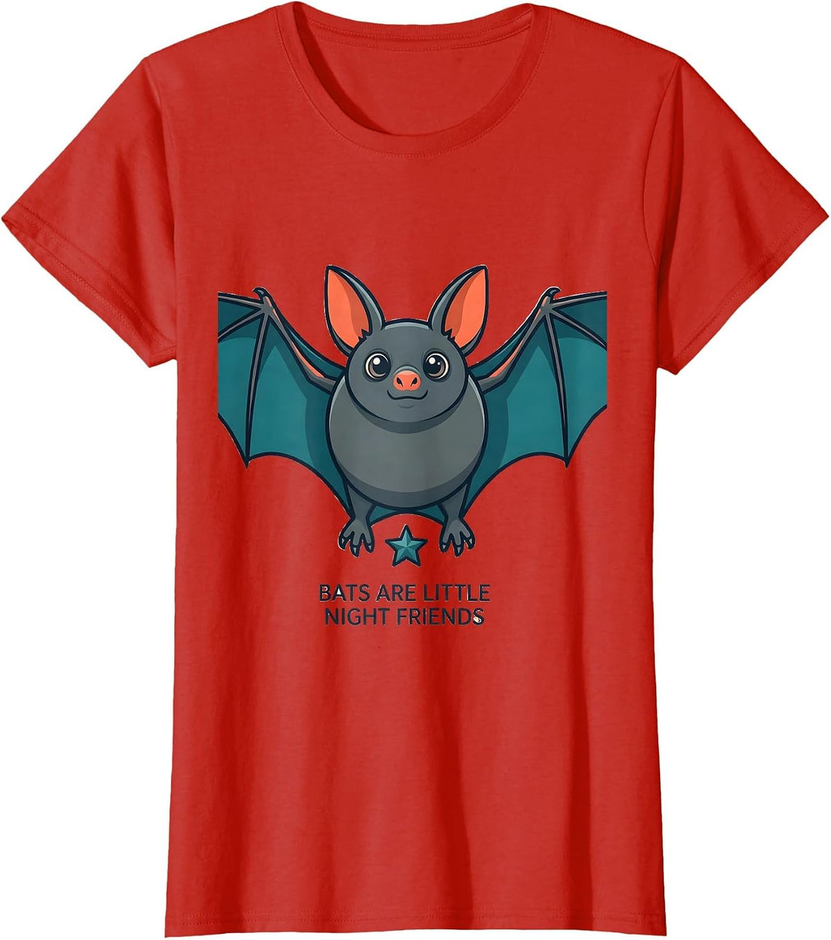 Bats Are Little Night Friends Funny Bat Lover Wildlife Humor T-Shirt - Red