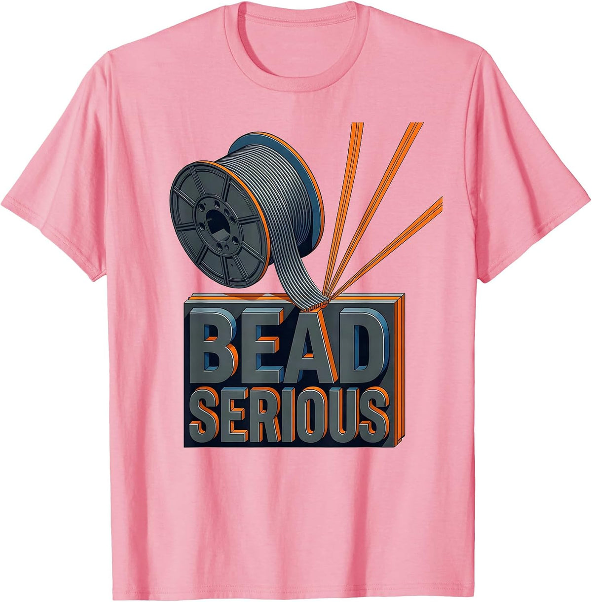 Men's Bead Serious Funny Welder Metal Worker Trade Humor T-Shirt - Pink